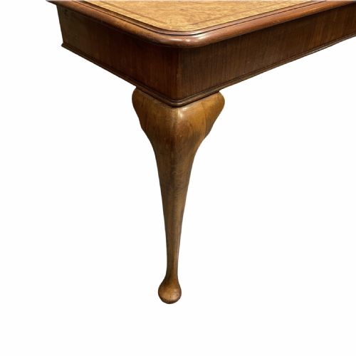 ENGLISH BURR WALNUT CONSOLE TABLE ON PAD FEET - ADDITIONAL PHOTO 7