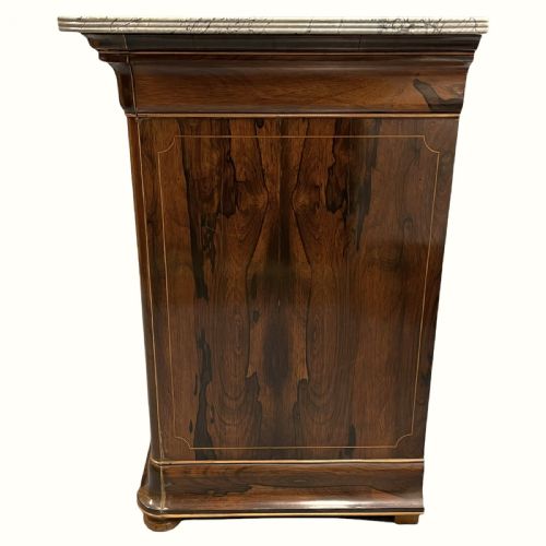 FRENCH INLAID ROSEWOOD MARBLE TOP COMMODE - ADDITIONAL PHOTO 10