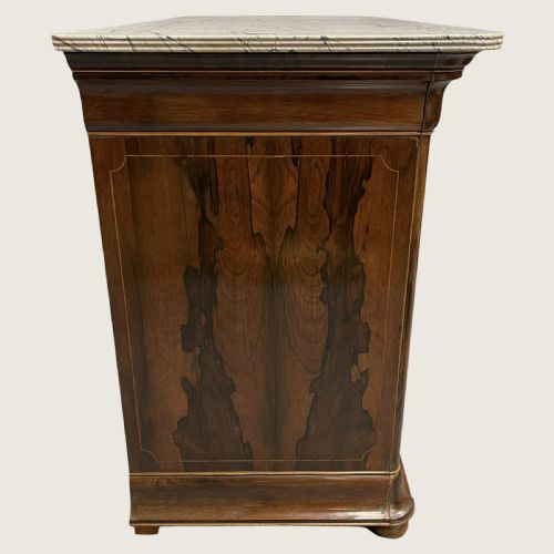 FRENCH INLAID ROSEWOOD MARBLE TOP COMMODE - ADDITIONAL PHOTO 11