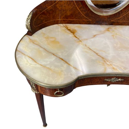 FRENCH BURR AMBOYNA AND MARBLE TOP DRESSING TABLE - ADDITIONAL PHOTO 3