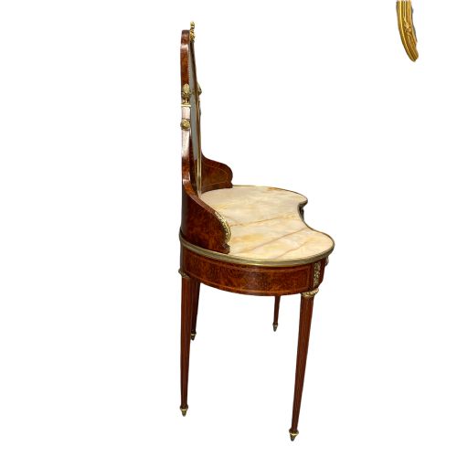 FRENCH BURR AMBOYNA AND MARBLE TOP DRESSING TABLE - ADDITIONAL PHOTO 7