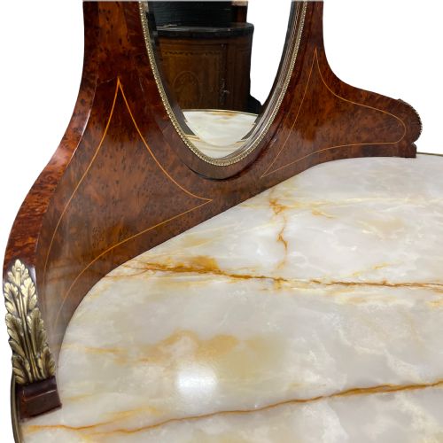 FRENCH BURR AMBOYNA AND MARBLE TOP DRESSING TABLE - ADDITIONAL PHOTO 9