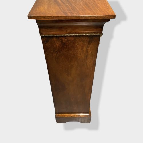 ENGLISH WALNUT AND MARQUETRY GLAZED BOOKCASE - ADDITIONAL PHOTO 6