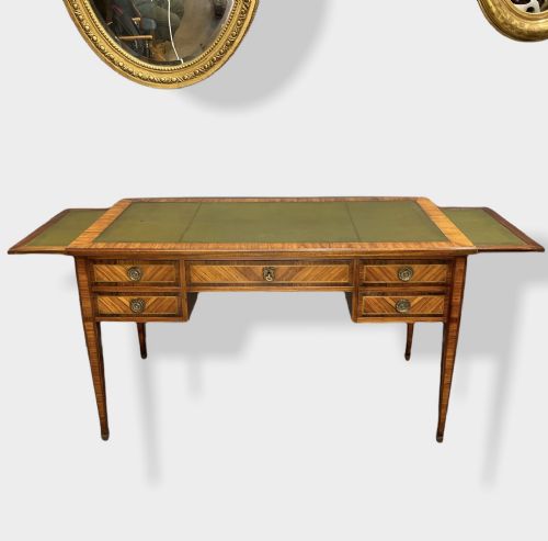 french extending free standing tulipwood desk - CATEGORY: ANTIQUE DESKS - DATED 1900