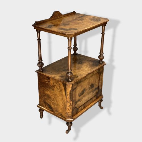 ENGLISH BURR WALNUT PIER CABINET - ADDITIONAL PHOTO 1