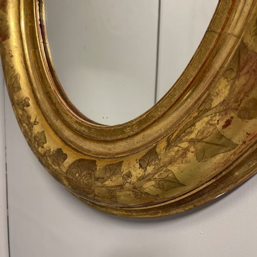 19TH CENTURY FRENCH OVAL GILT MIRROR - ADDITIONAL PHOTO 2