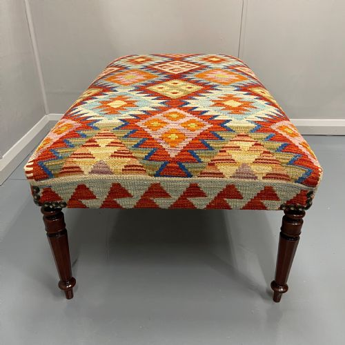 4 X 2 CENTRE FOOTSTOOL IN KILIM - ADDITIONAL PHOTO 7