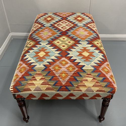 4 X 2 CENTRE FOOTSTOOL IN KILIM - ADDITIONAL PHOTO 8
