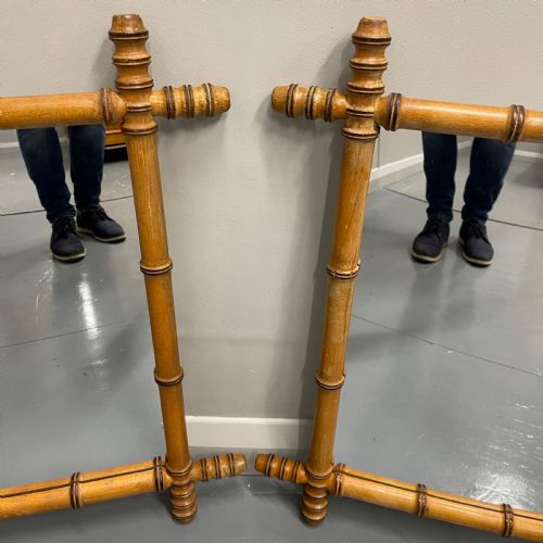 PAIR OF FRENCH FAUX BAMBOO MIRRORS - ADDITIONAL PHOTO 4