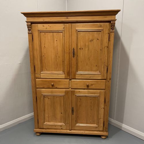 LARGE ANTIQUE PINE LARDER CUPBOARD WITH DRAWERS - ADDITIONAL PHOTO 5