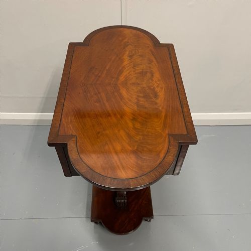DOUBLE SIDED REGENCY MAHOGANY INLAID WORK TABLE - ADDITIONAL PHOTO 1