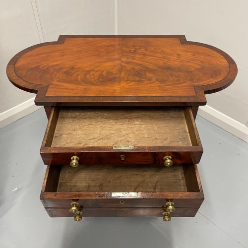 DOUBLE SIDED REGENCY MAHOGANY INLAID WORK TABLE - ADDITIONAL PHOTO 2