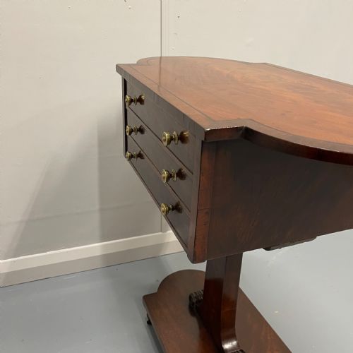 DOUBLE SIDED REGENCY MAHOGANY INLAID WORK TABLE - ADDITIONAL PHOTO 5