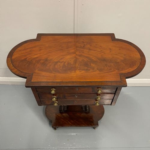 DOUBLE SIDED REGENCY MAHOGANY INLAID WORK TABLE - ADDITIONAL PHOTO 8