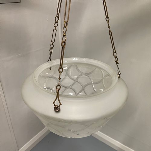 CUT AND FROSTED GLASS PLAFONNIER PENDANT SHADE - ADDITIONAL PHOTO 3