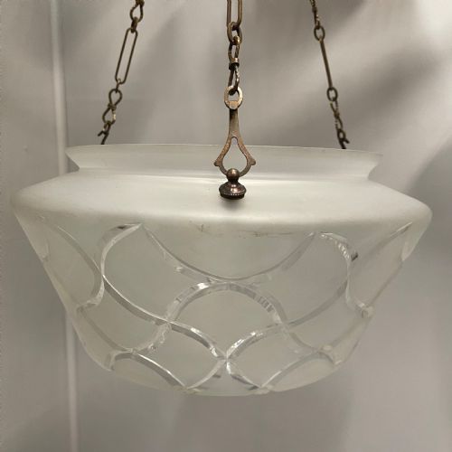 CUT AND FROSTED GLASS PLAFONNIER PENDANT SHADE - ADDITIONAL PHOTO 4
