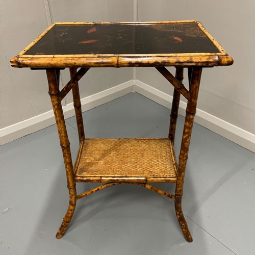 victorian lacquered bamboo side table - CATEGORY: ANTIQUE TABLES - DATED 19TH CENTURY