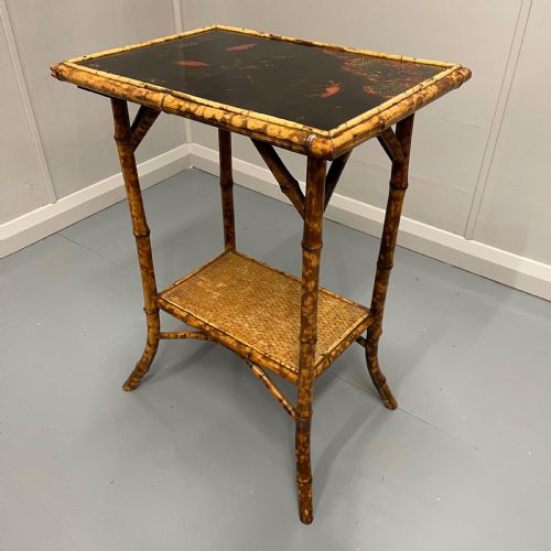VICTORIAN LACQUERED BAMBOO SIDE TABLE - ADDITIONAL PHOTO 1