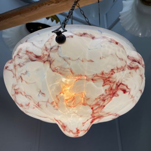 HAND PAINTED MARBLE EFFECT PLAFONNIER PENDANT SHADE - ADDITIONAL PHOTO 2