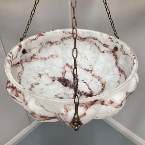 HAND PAINTED MARBLE EFFECT PLAFONNIER PENDANT SHADE - ADDITIONAL PHOTO 7