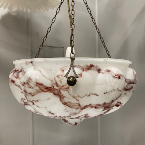HAND PAINTED MARBLE EFFECT PLAFONNIER PENDANT SHADE - ADDITIONAL PHOTO 8