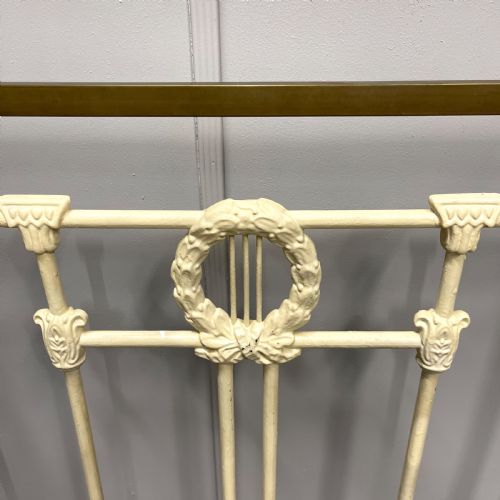 VICTORIAN SINGLE PAINTED BRASS AND IRON BED WITH SLATS - ADDITIONAL PHOTO 5