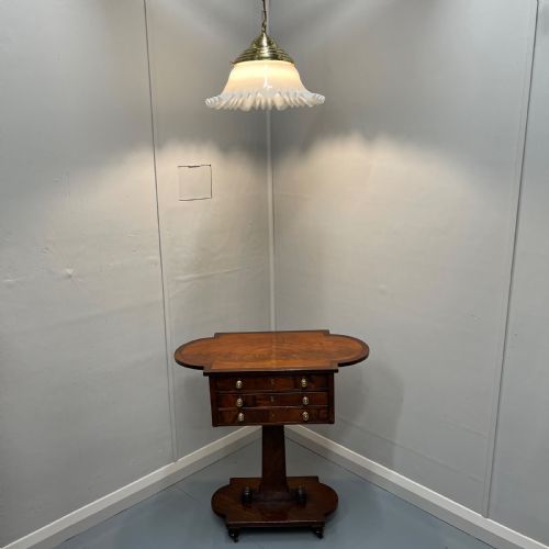 LARGE HANGING MILK GLASS CEILING LIGHT - ADDITIONAL PHOTO 1