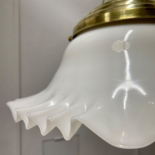 LARGE HANGING MILK GLASS CEILING LIGHT - ADDITIONAL PHOTO 6