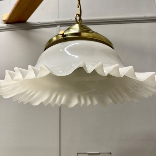 LARGE HANGING MILK GLASS CEILING LIGHT - ADDITIONAL PHOTO 7
