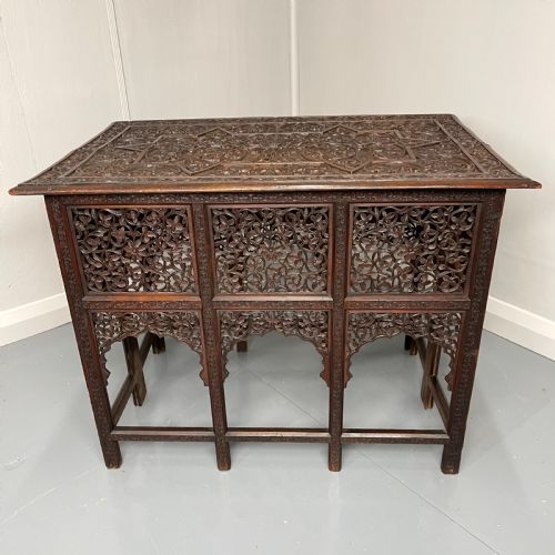 ANGLO INDIAN TEAK FOLDING SIDE TABLE - ADDITIONAL PHOTO 2