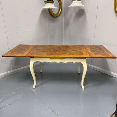 french oak parquet extending table - CATEGORY: ANTIQUE TABLES - DATED 1920
