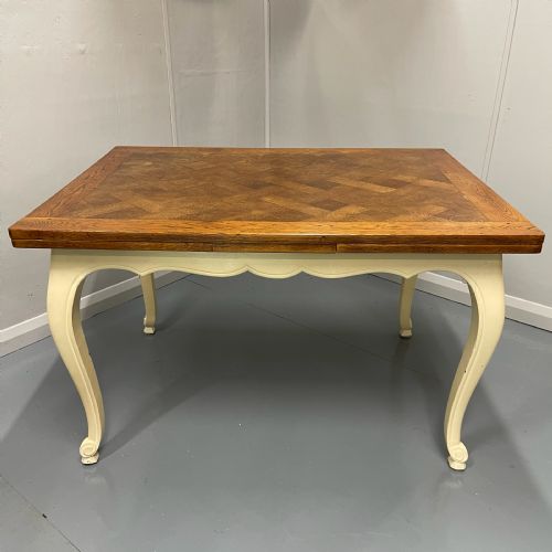 FRENCH OAK PARQUET EXTENDING TABLE - ADDITIONAL PHOTO 2
