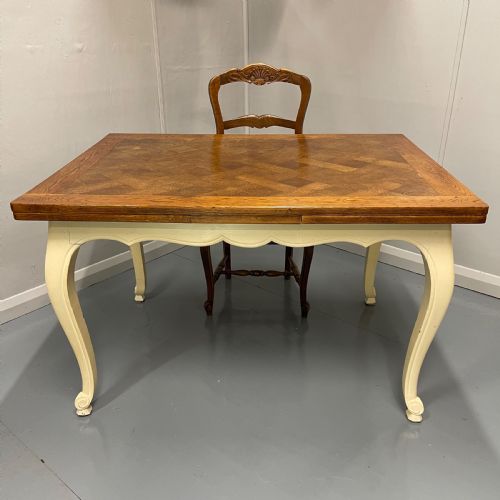 FRENCH OAK PARQUET EXTENDING TABLE - ADDITIONAL PHOTO 6