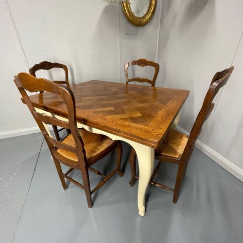 FRENCH OAK PARQUET EXTENDING TABLE - ADDITIONAL PHOTO 7