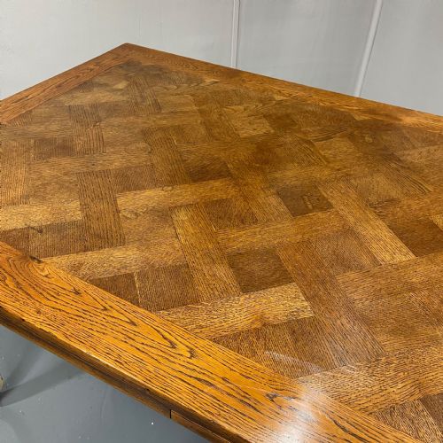 FRENCH OAK PARQUET EXTENDING TABLE - ADDITIONAL PHOTO 8