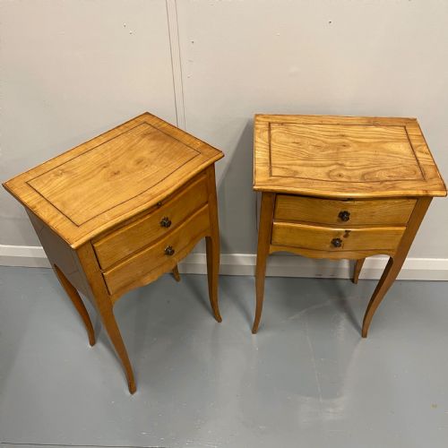 PAIR OF FRENCH ASH INLAID BEDSIDE LAMP TABLES - ADDITIONAL PHOTO 5