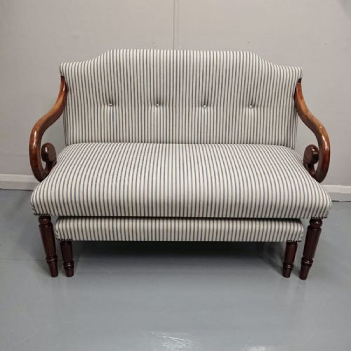 BUTTONED STRIPE TICKING WINDOW SEAT WITH STOOL - ADDITIONAL PHOTO 3