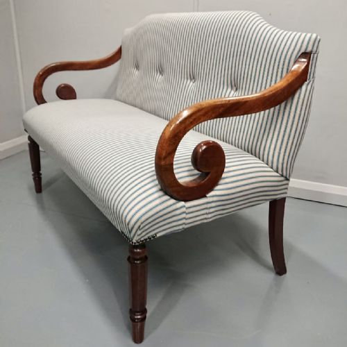 BUTTONED STRIPE TICKING WINDOW SEAT WITH STOOL - ADDITIONAL PHOTO 4