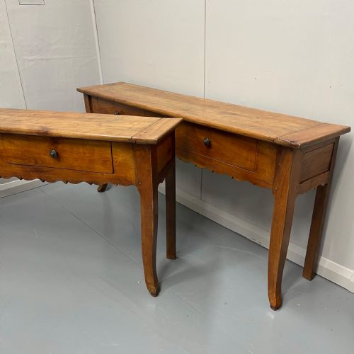 PAIR OF FRENCH CHERRYWOOD SERVER CONSOLE TABLES - ADDITIONAL PHOTO 3
