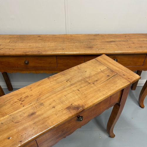 PAIR OF FRENCH CHERRYWOOD SERVER CONSOLE TABLES - ADDITIONAL PHOTO 5