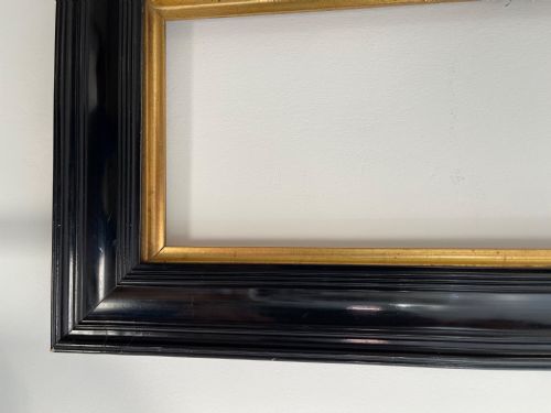 PAIR OF BLACK LACQUERED PIER MIRRORS - ADDITIONAL PHOTO 2