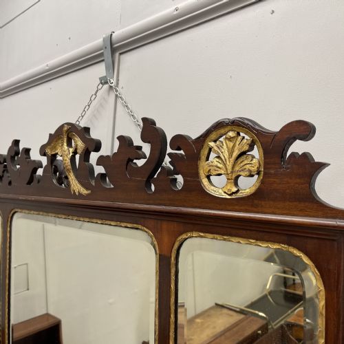 UNUSUAL GEORGE II TRIPLE PLATE PARCEL GILT OVER MANTLE MIRROR - ADDITIONAL PHOTO 3