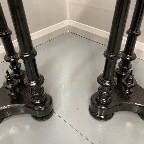 PAIR OF EBONISED REGENCY STYLE SIDE TABLES - ADDITIONAL PHOTO 8