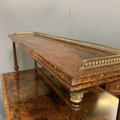 BURR WALNUT CABINET WITH MIRROR BACK - ADDITIONAL PHOTO 2