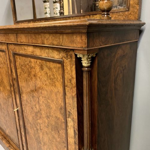 BURR WALNUT CABINET WITH MIRROR BACK - ADDITIONAL PHOTO 5