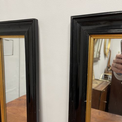 PAIR OF BLACK LACQUERED PIER MIRRORS - ADDITIONAL PHOTO 10