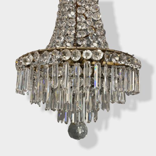FRENCH CUT CRYSTAL BASKET CHANDELIER - ADDITIONAL PHOTO 1