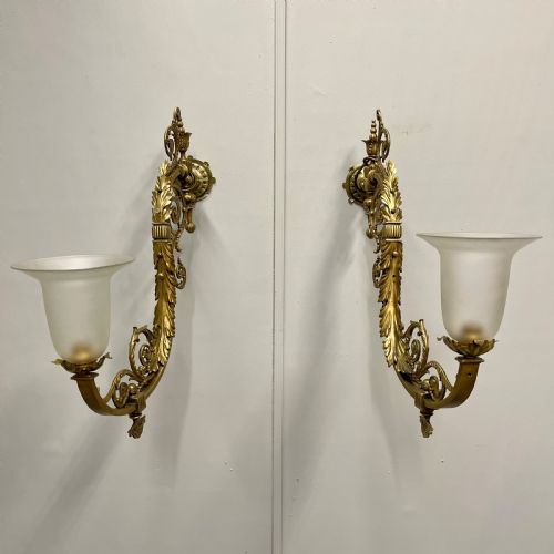 PAIR OF VICTORIAN BRASS ADJUSTABLE WALL LIGHTS - ADDITIONAL PHOTO 3