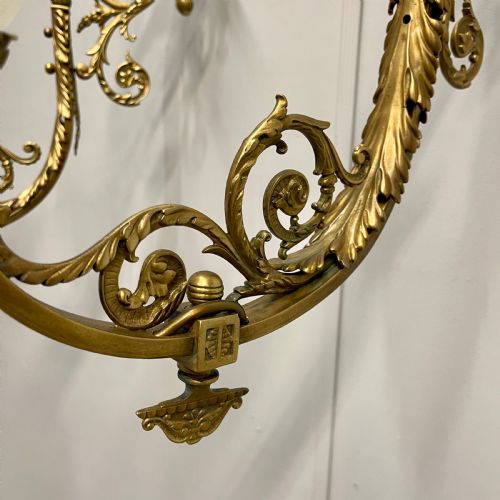 PAIR OF VICTORIAN BRASS ADJUSTABLE WALL LIGHTS - ADDITIONAL PHOTO 4