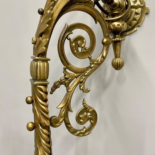 PAIR OF VICTORIAN BRASS ADJUSTABLE WALL LIGHTS - ADDITIONAL PHOTO 6